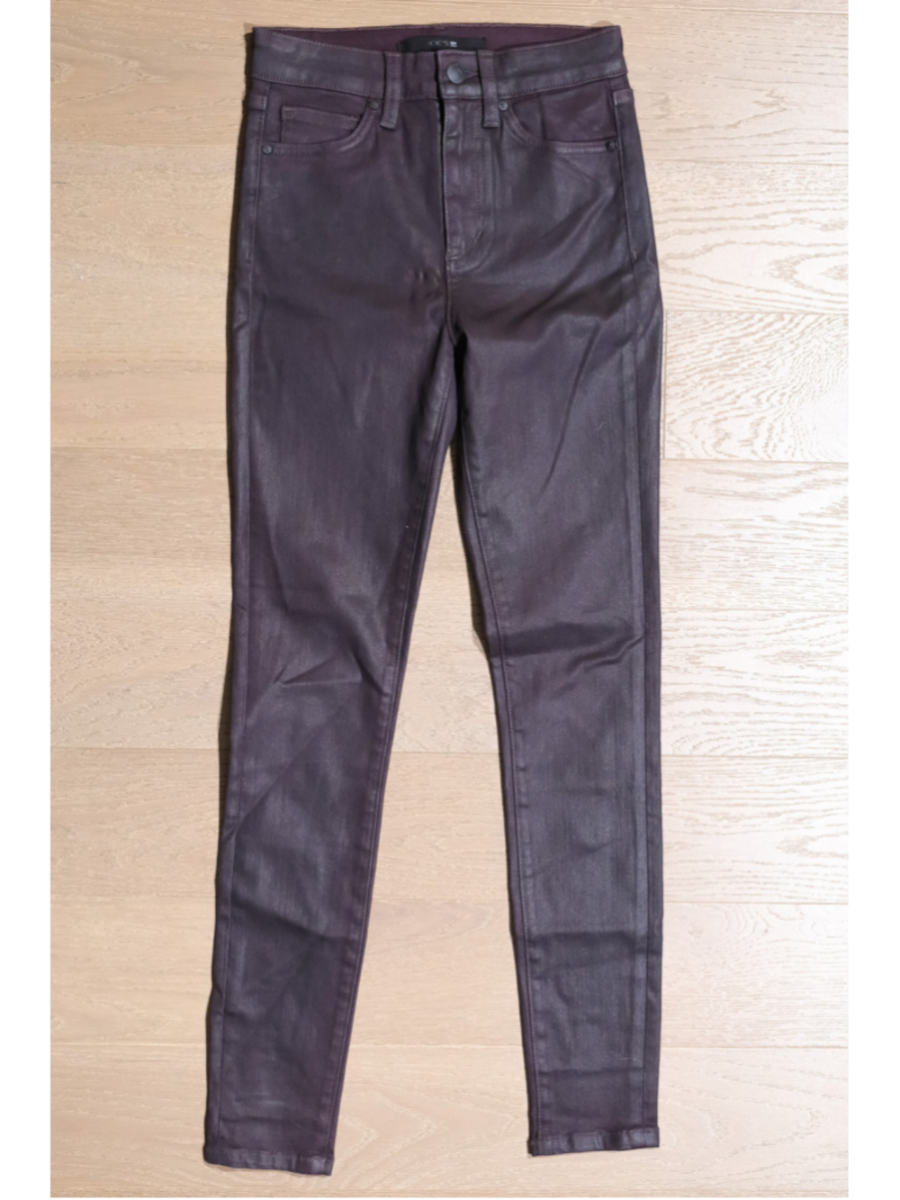 Joe’s Jeans Coated Skinny Jeans – Deep Burgundy / Plum – Size 23